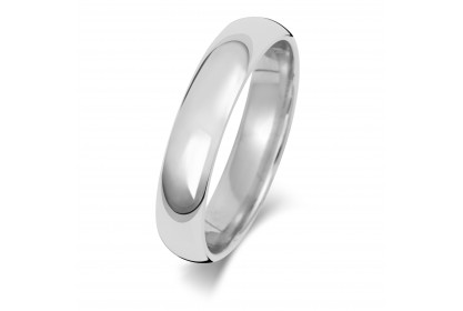 9ct White Gold Court 4mm Heavyweight Band